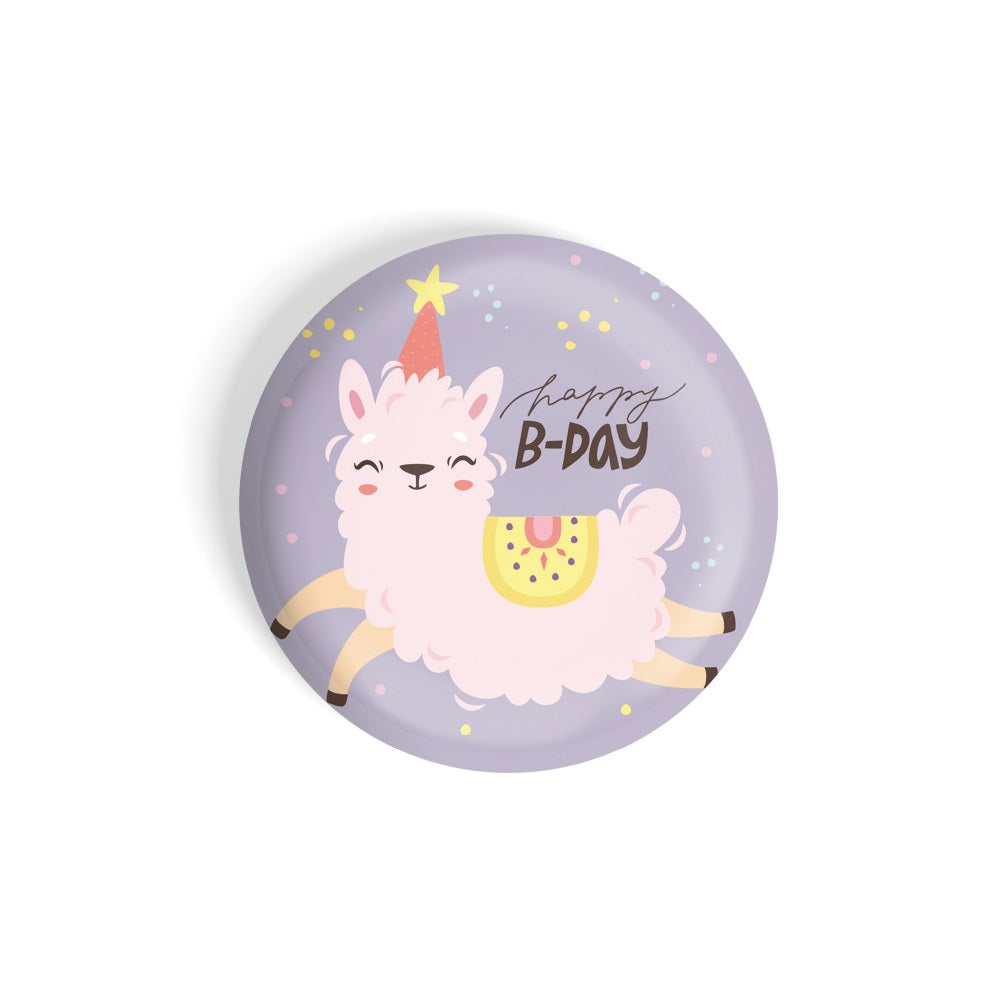 dhcrafts Round Fridge Magnet Grey Birthday Glossy Finish Design Pack of 1 (58 mm)